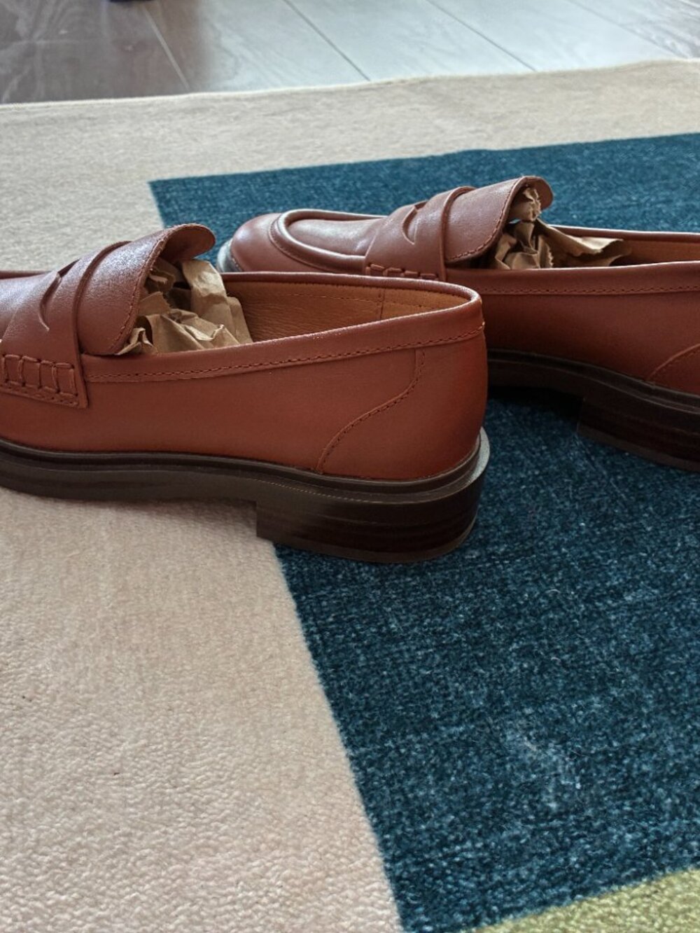 $158 Madewell The Vernon Leather Penny Loafers – Dried Maple 6.5 - Picture 6 of 8